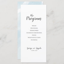 Programas de festas de azul-aquarela