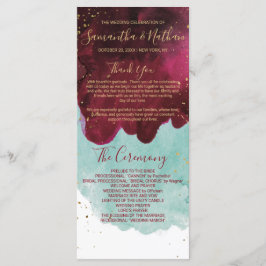 Programas Dourados De Casamento De  Cores De Água 