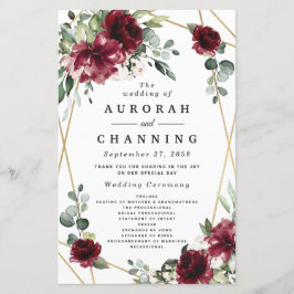 Programas Dourados de Casamento Verde Blush Red Bl