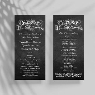 Programas elegantes da cerimónia de casamento do