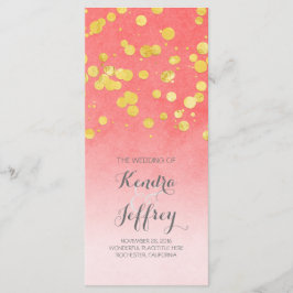 Programas Elegantes de Casamento de Blush e Confet