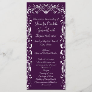 Programas Elegantes De Casamento Roxo Profundo