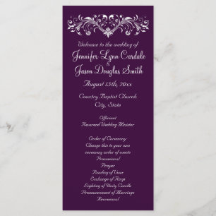 Programas Elegantes De Casamento Roxo Profundo