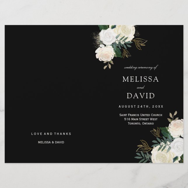 Programas Românticos de Casamento de Rosas (Frente)