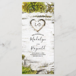 Programas Rustic Birch Tree Heart Casamento outono