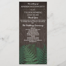 Programas Rustic Botanical Fern Woodland Wedding