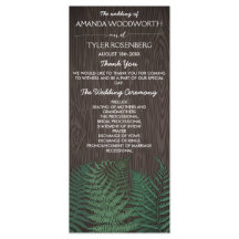Programas Rustic Botanical Fern Woodland Wedding