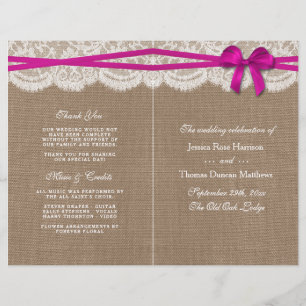 Programas Rustic Pink Arco Wedding Collection