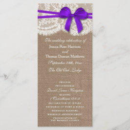 Programas Rustic Purple Arco Wedding Collection