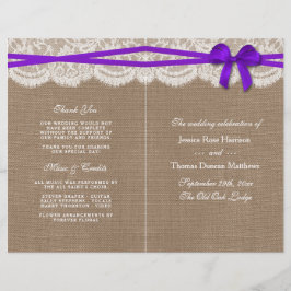 Programas Rustic Purple Arco Wedding Collection
