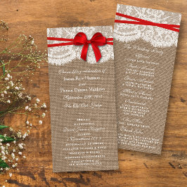 Programas Rustic Red Arco Wedding Collection