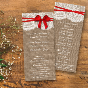 Programas Rustic Red Arco Wedding Collection