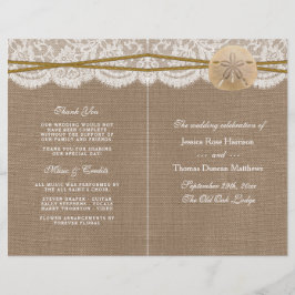 Programas Rustic Sand Dollar Wedding Collection