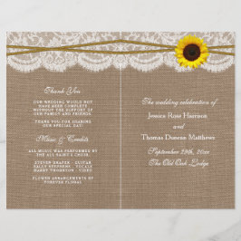 Programas Rustic Sunflower Wedding Collection