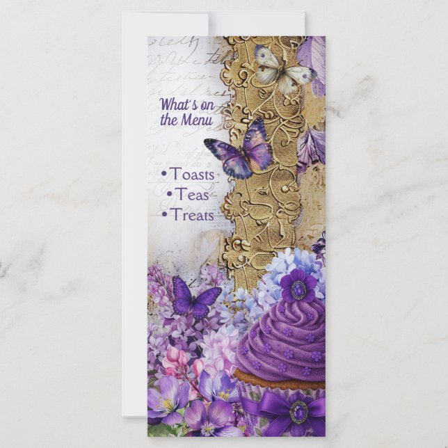 ProgramMenu Card Tea Party & Dessert Brunch Insert (Frente)