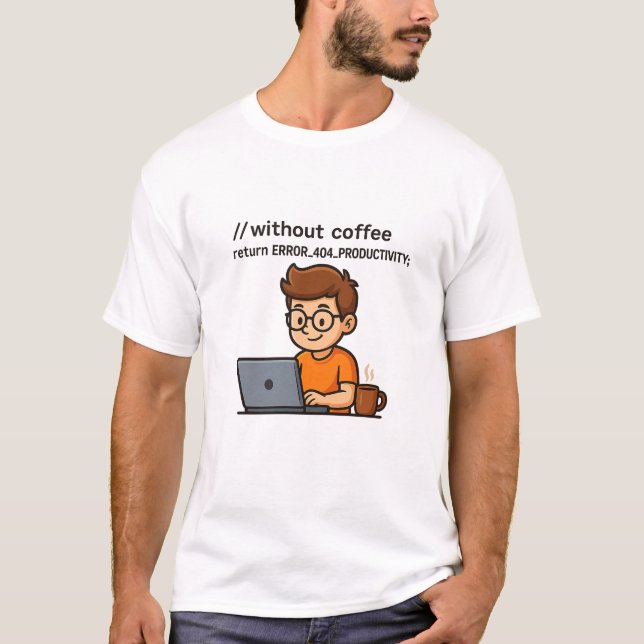 Programmer T-Shirt – Error 404 Productivity (Frente)