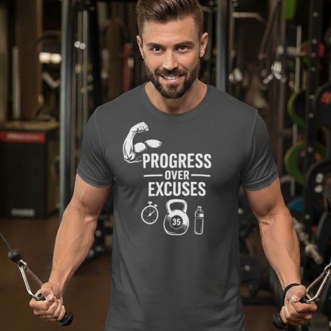 Progress Over Excuses – Motivational T-Shirt (Criador carregado)