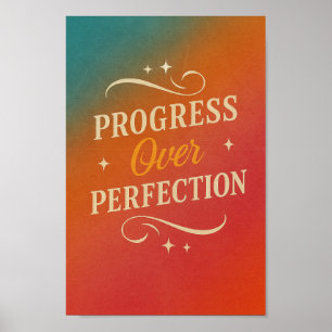 Progresso no Poster de Perfeição   Arte vibrante