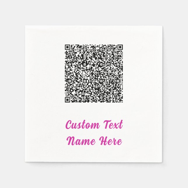 Projete o seu código QR Exemplo de guardanapos com (Frente)