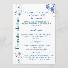 Projeto de cartão de programa de casamento floral