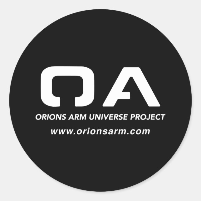 Projeto Orion's Arm Universe Adesivo Preto Simples (Frente)