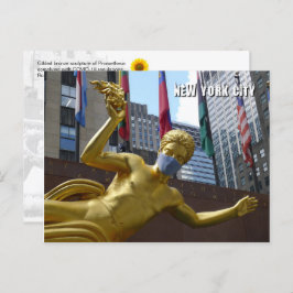 Prometeu vestindo uma máscara facial - Cartão post