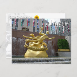 Prometheus Statue & Fountain - Cartão postal NYC