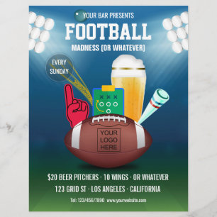 Promoção de evento de futebol no bar Menu adiciona