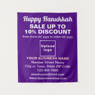 Promoção de Hanukkah de Negócios na Tapeçaria Roxa