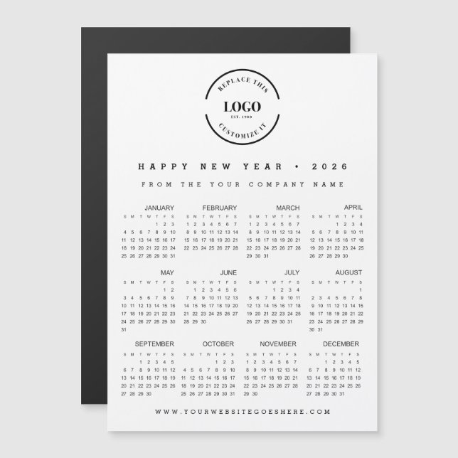 Promocional de logotipo simples grande 2026 (Frente/Verso)