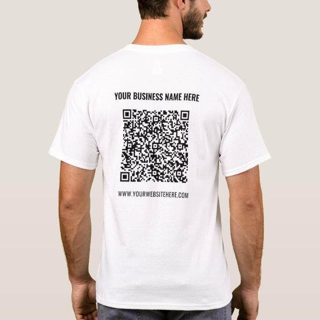 Promocional T-Shirt Your QR Code Info Name Site (Verso)