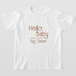 Promovido a Camiseta Infantil Retro Irmã Mais Velh