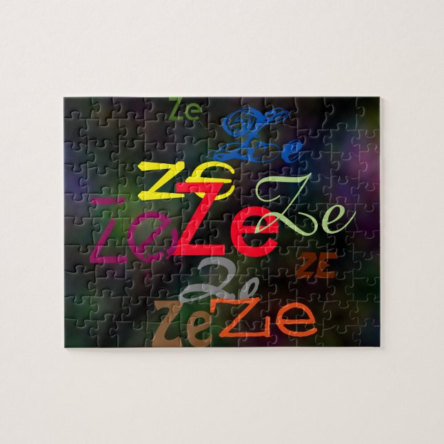 Pronome Ze/Personalizado Por Toda A Quebra-cabeça (Horizontal)