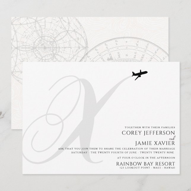 Pronta para Descolagem X Convite inicial de casame (Frente/Verso)