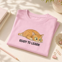 Prontas para Aprender Camisas da Escola de Gatas L
