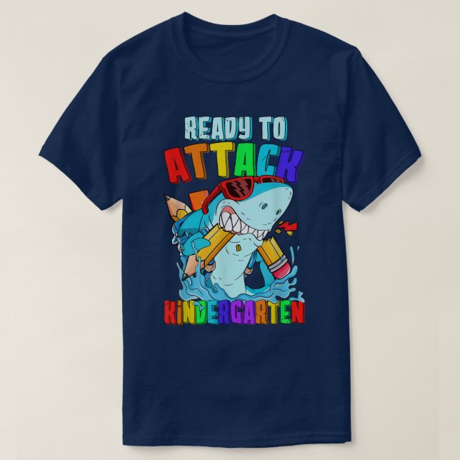 Pronto para atacar camisa do jardim de infância Sh (Frente do Design)