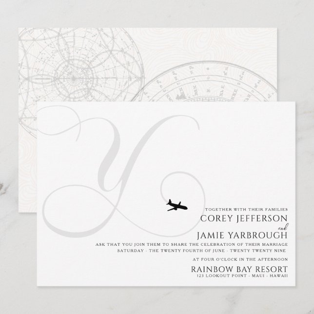 Pronto para Desligar Convite Inicial de Casamento  (Frente/Verso)