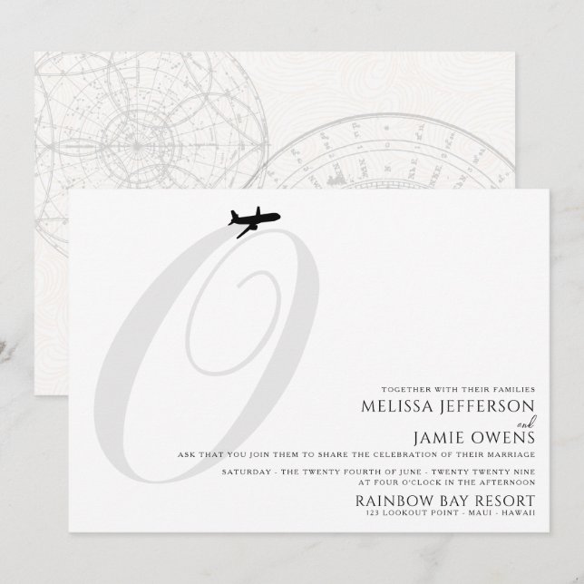 Pronto para Desligar O Convite Inicial de Casament (Frente/Verso)