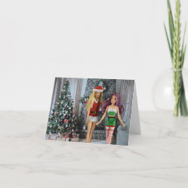 Pronto para o Natal. Cartão de Natal