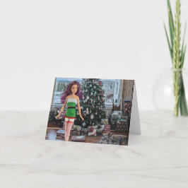 Pronto para o Natal. Cartão de Natal em Branco