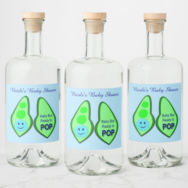 Pronto para Pop Baby Boy Blue Pea Chá de fraldas P (Garrafas)