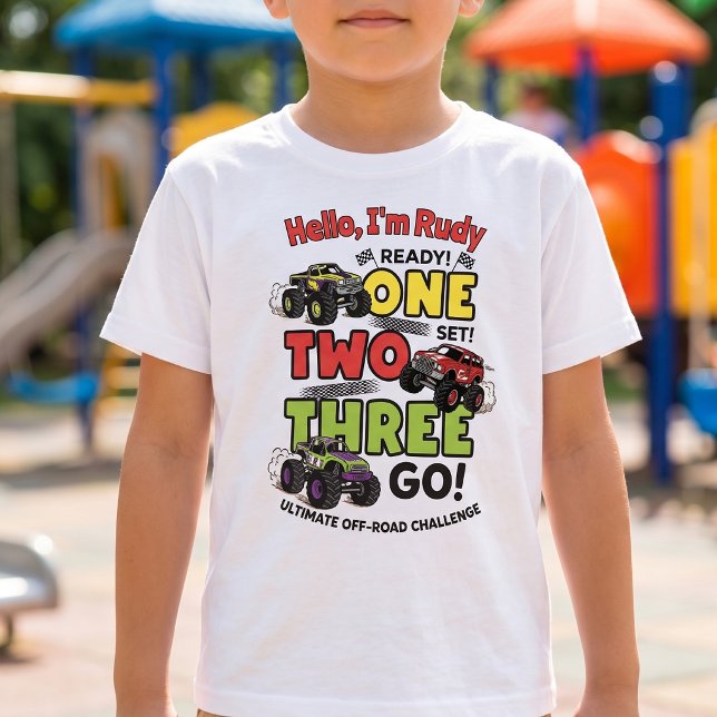 "Pronto, Partida, Já" Camiseta Infantil de Caminhã (Criador carregado)