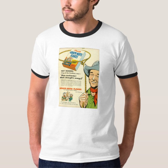 Propaganda 1953 do cereal de ROY ROGERS do t-shirt (Frente)