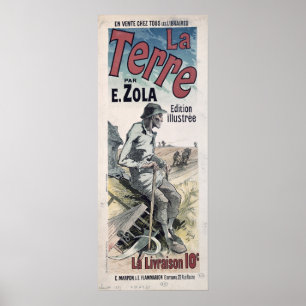 Propaganda de poster "La Terre" por Emile Zola,
