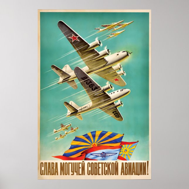 Propaganda Poster Glory to the mighty Soviet (Frente)