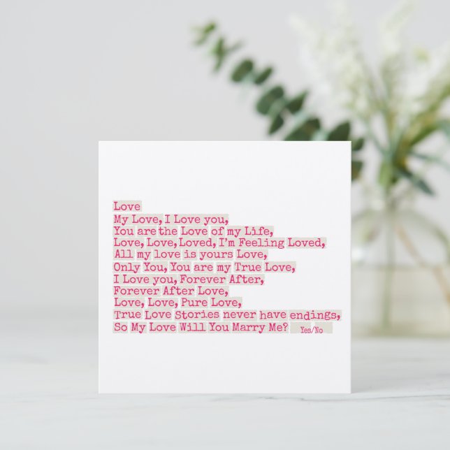 Proposta/Casado-me? (Em pé/Frente)