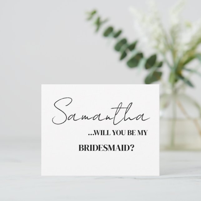 Proposta da Mia de Bridesmaid Negra Elegante Minim (Em pé/Frente)