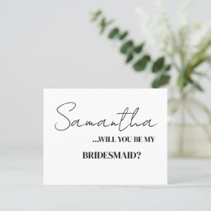 Proposta da Mia de Bridesmaid Negra Elegante Minim