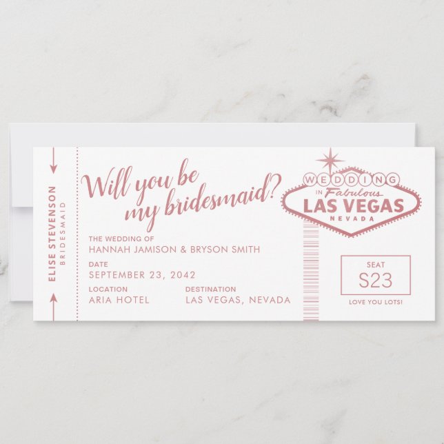 Proposta de Bridesmaid de Casamento de Las Vegas R (Frente)