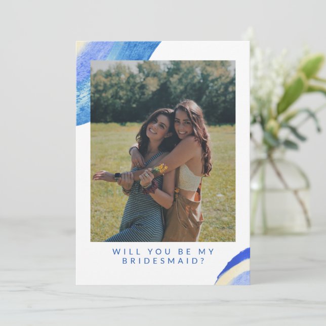 Proposta de Bridesmaid de Foto do Roteiro Azul abs (Em pé/Frente)